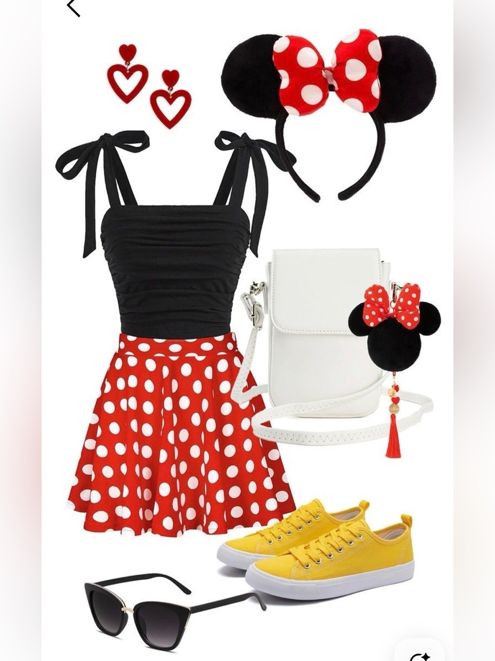 Red White Polka Dot Skater Skort Size Small Disney Minnie Mouse fit flare retro - Picture 3 of 11